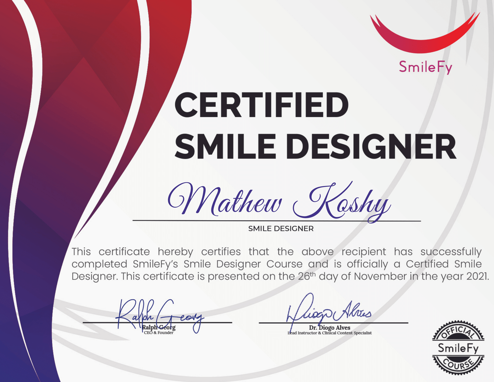 Smile Designer Certification